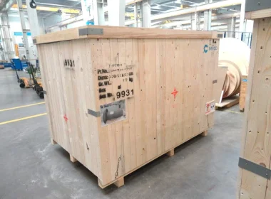 Wooden export crate with metal corners - enhanced protection for global shipping