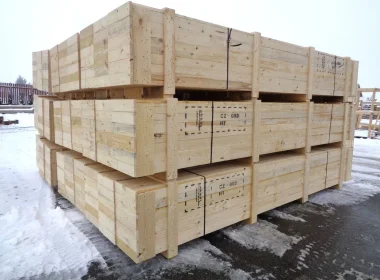 Simple wooden packaging for export, IPPC/ISPM-15 heat-treated