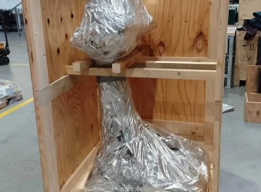 Custom-made wooden export crates with corrosion protection and product-specific securing