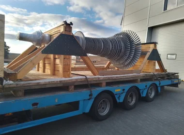 Custom heavy-duty transport bases and pallets for shipping oversized industrial equipment