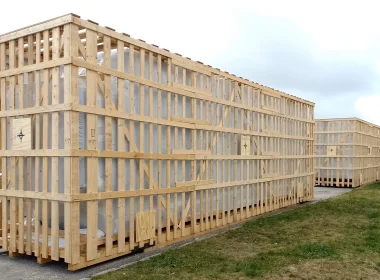 Combination of heat shrink-wrap packing and wooden cage - cost-effective export solution for machinery and production lines